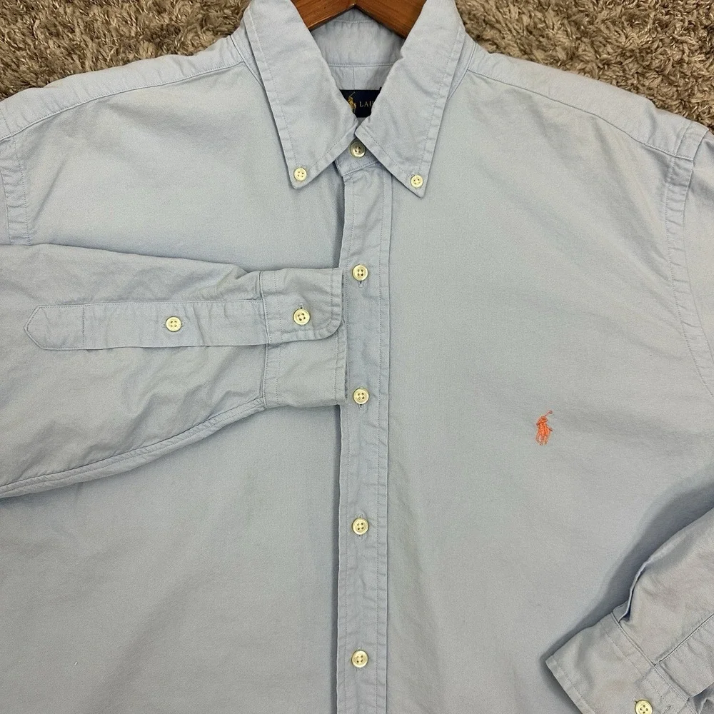 Polo Ralph Lauren Mens LT Large Tall Blue Oxford Button Down Shirt Preppy